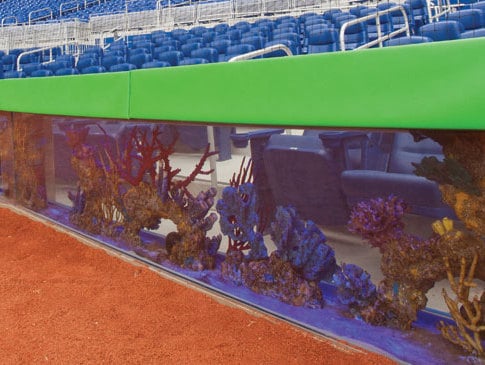 aquarium behind home plate at the new Miami Marlins Stadium